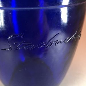 Cobalt blue cursive glass 16 oz mug